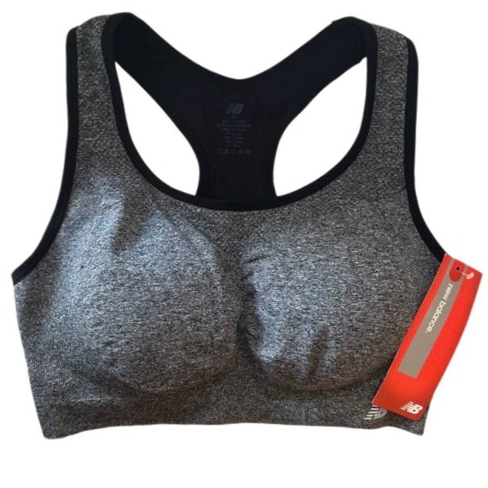 New Balance, Athletic Sports Bra Black Padded Racerback Size XL, NWT